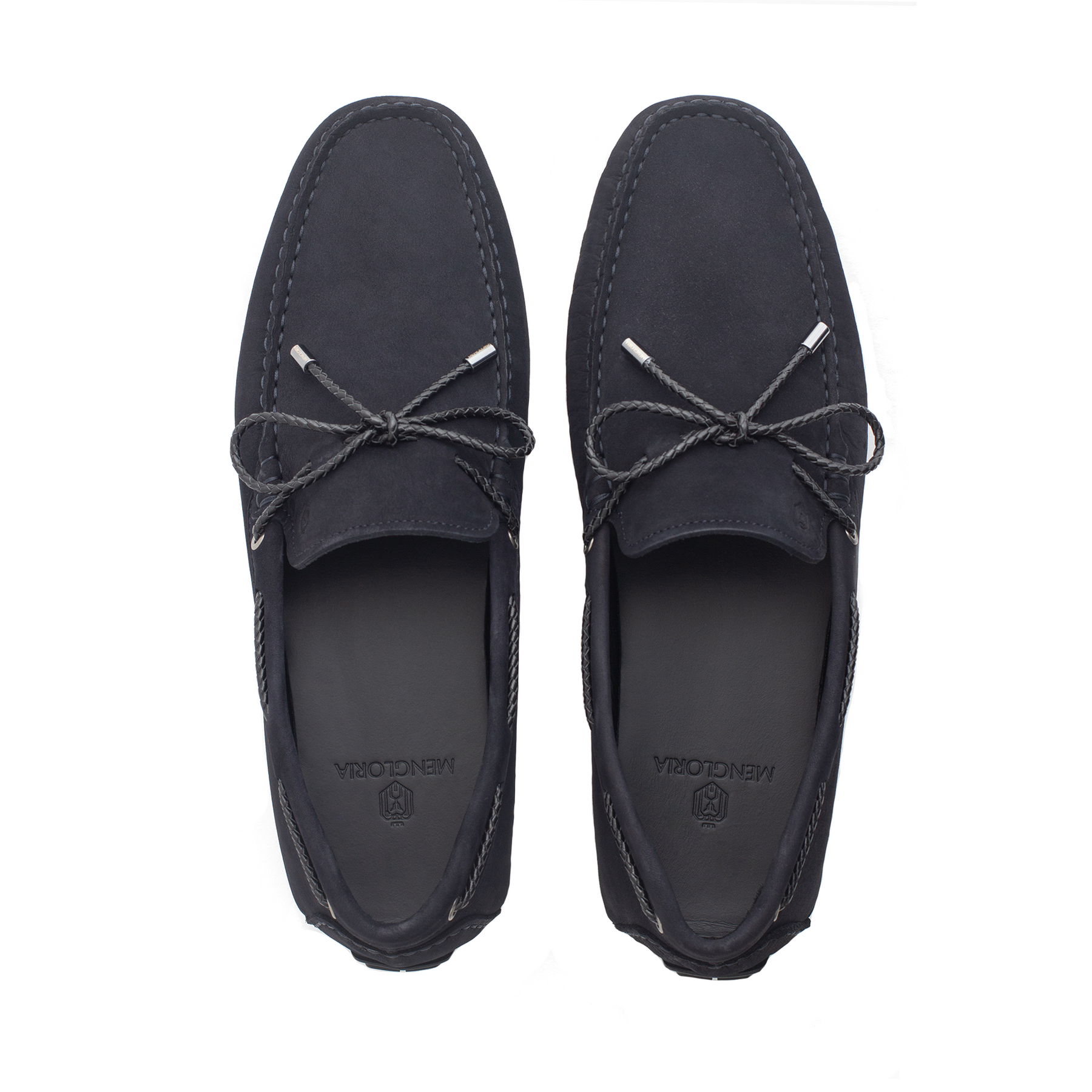 Men Nubuck Moccasin Dark Blue Loafer Mengloria