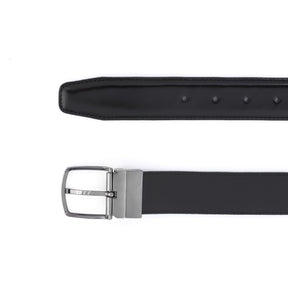 Gunmetal Buckle 35 mm Adjustable Leather Belt | Shiny Black