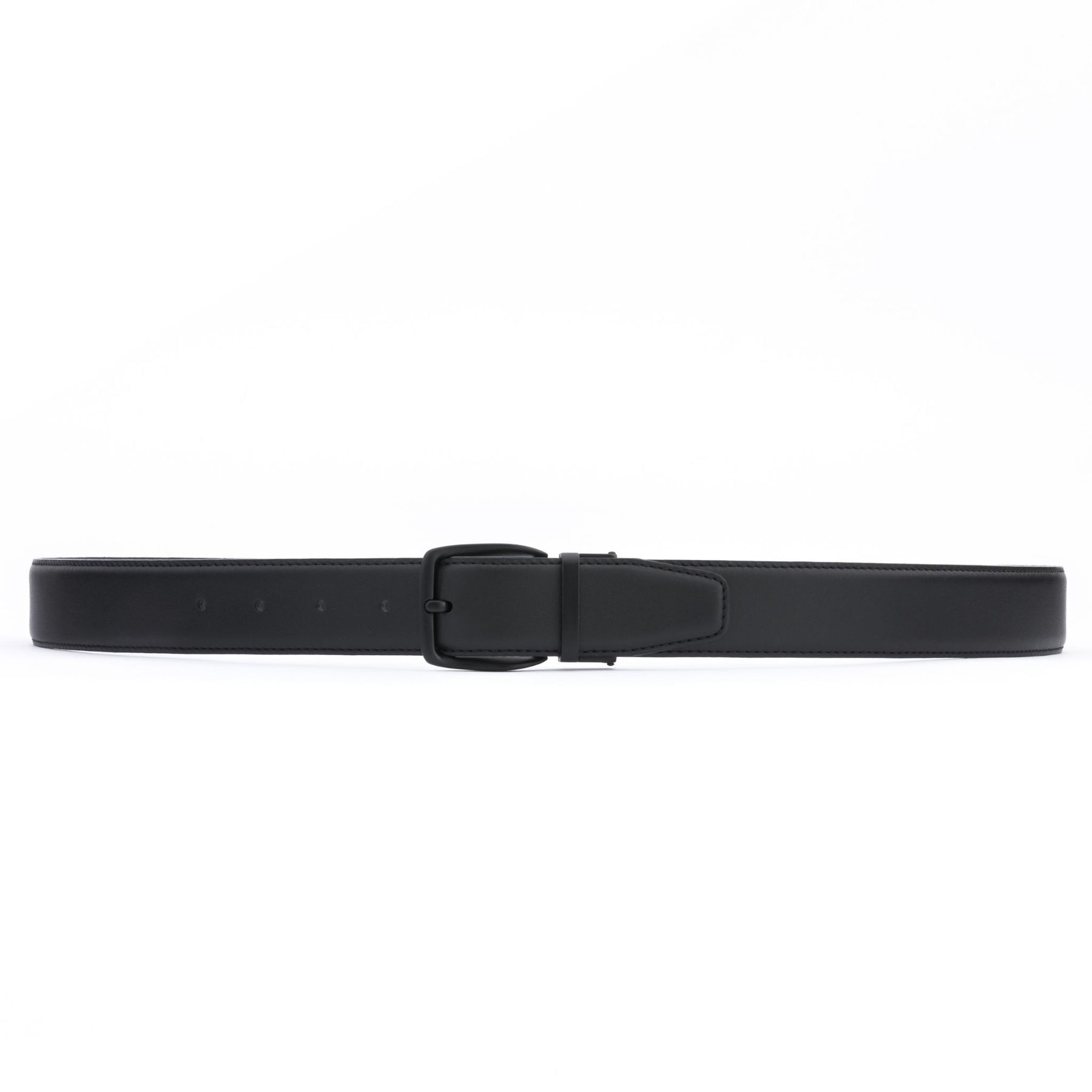 Black Buckle 35 mm Adjustable Leather Belt | Black