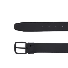 Black Buckle 35 mm Adjustable Leather Belt | Black