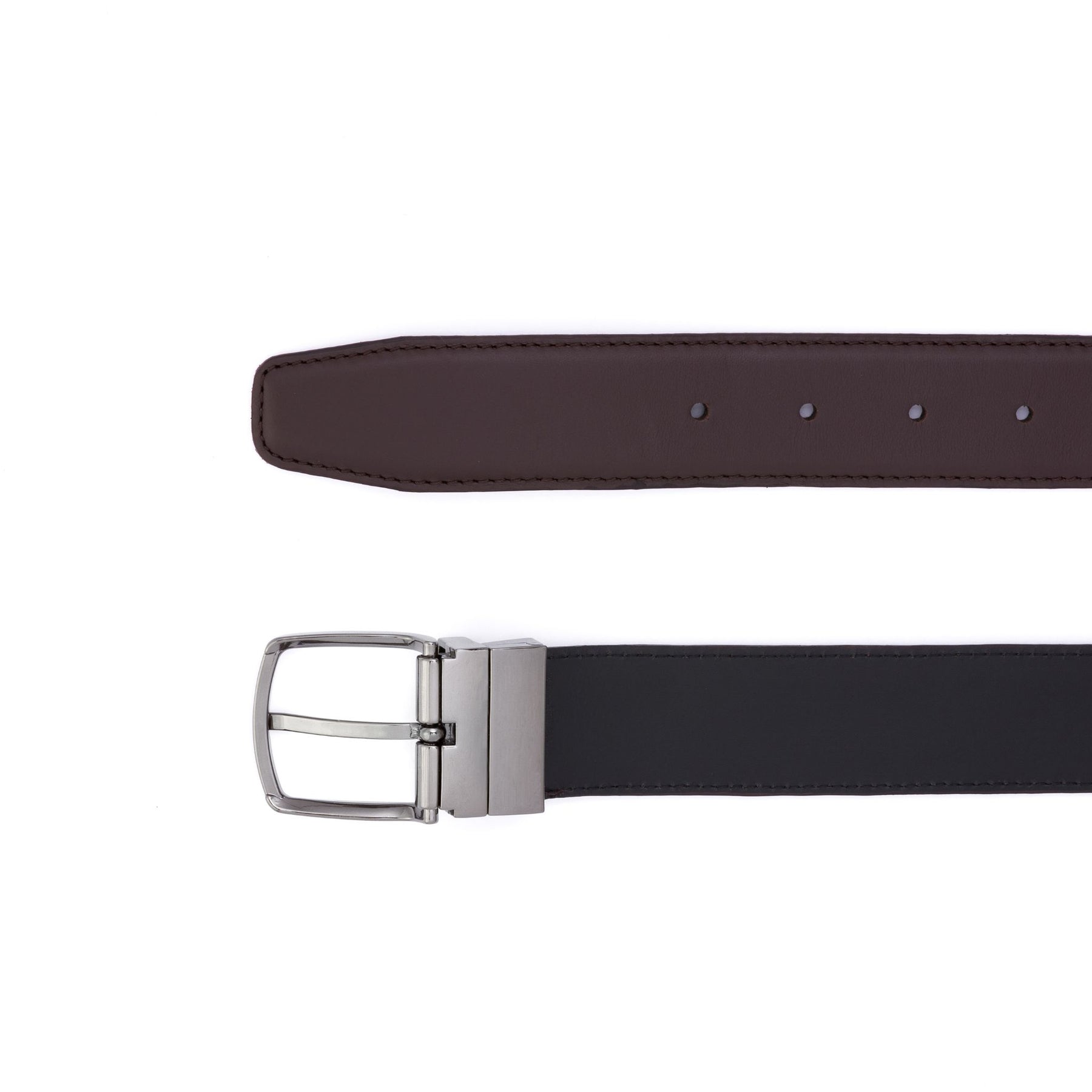 Gunmetal S-Buckle 35 mm Adjustable Leather Belt | Brown
