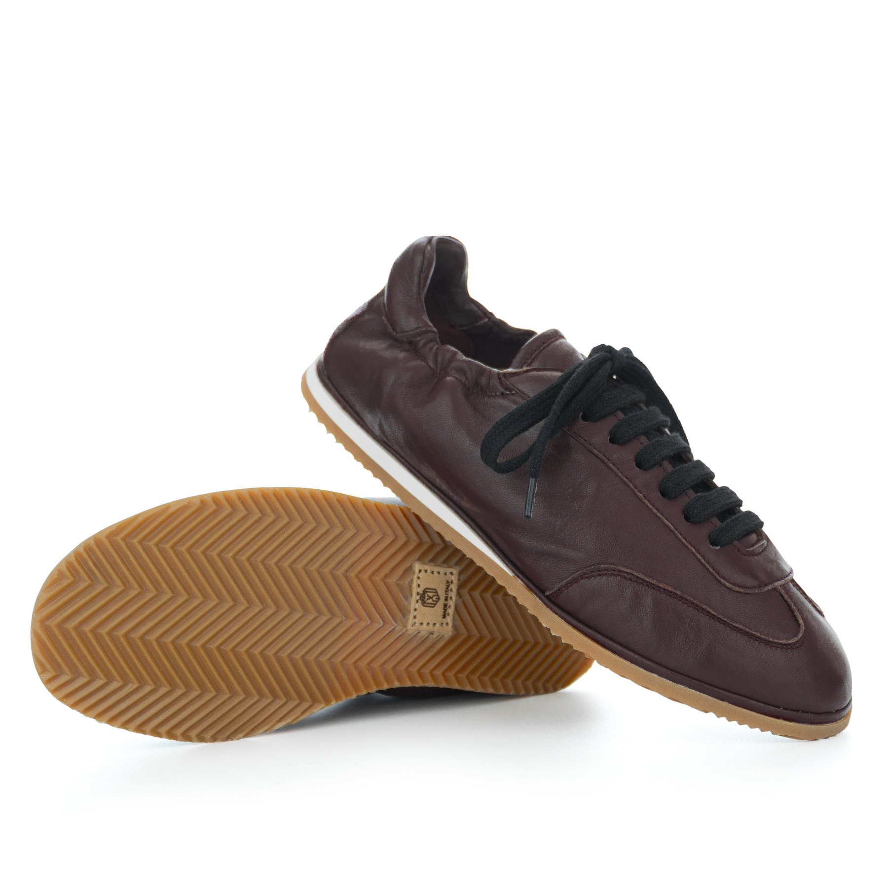 Vela Leather Sneaker | Burgundy