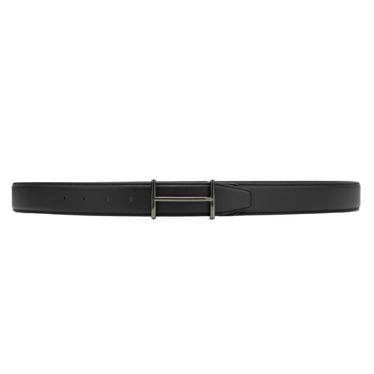 PL Buckle 35 mm Adjustable Leather Belt | Black