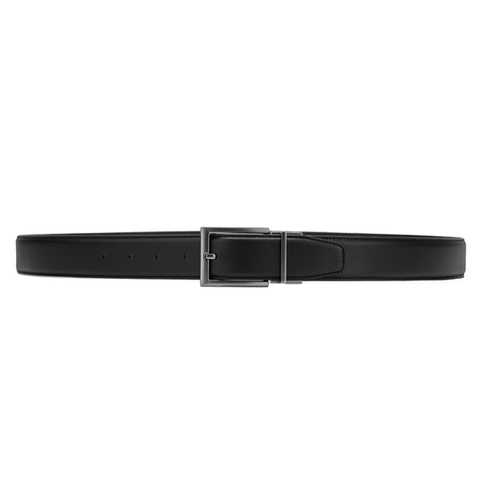 Classic Gunmetal Buckle 35 mm Adjustable Leather Belt | Black