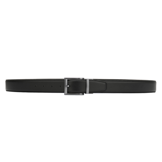 Gunmetal C-Buckle 35 mm Adjustable Leather Belt | Black