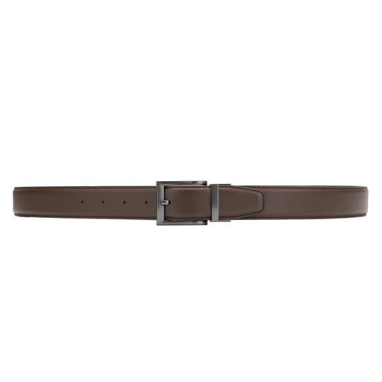 Gunmetal C-Buckle 35 mm Adjustable Leather Belt | Brown