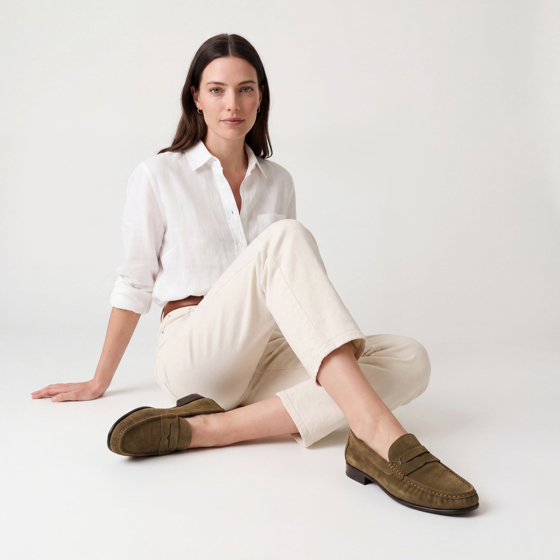 Strata Suede Loafer | Beige
