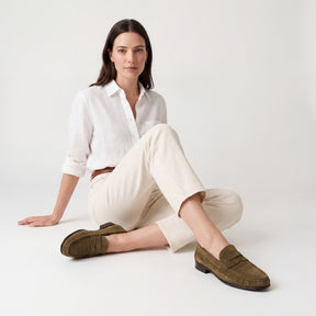 Strata Suede Loafer | Beige