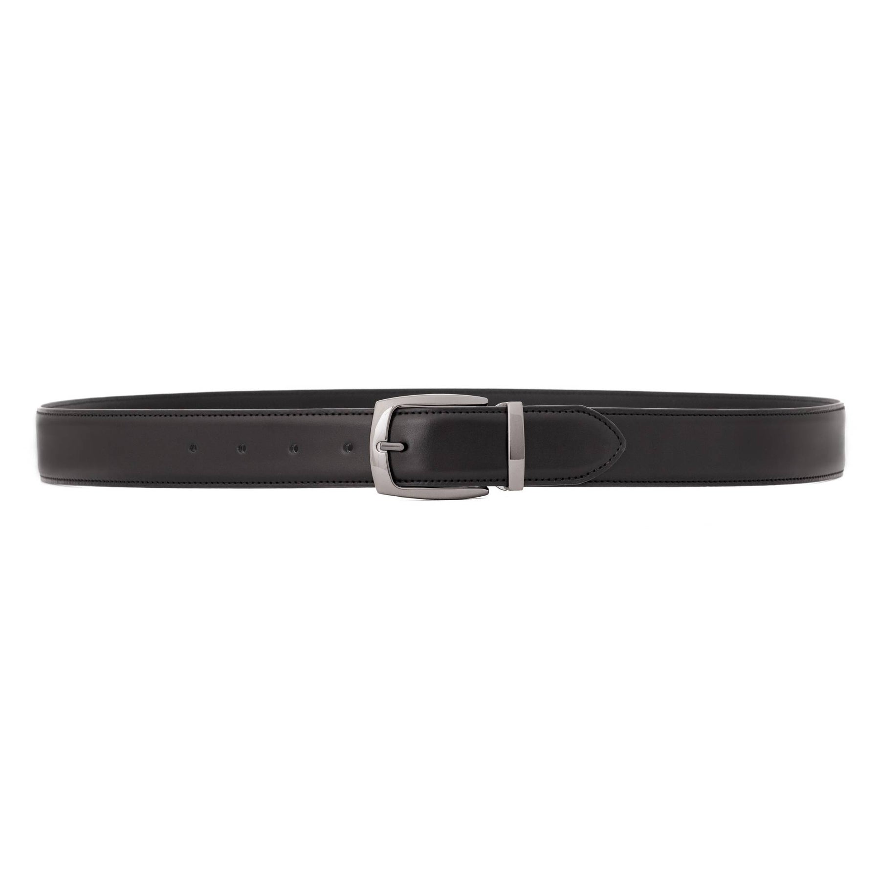 Gunmetal Buckle 35 mm Adjustable Leather Belt | Black