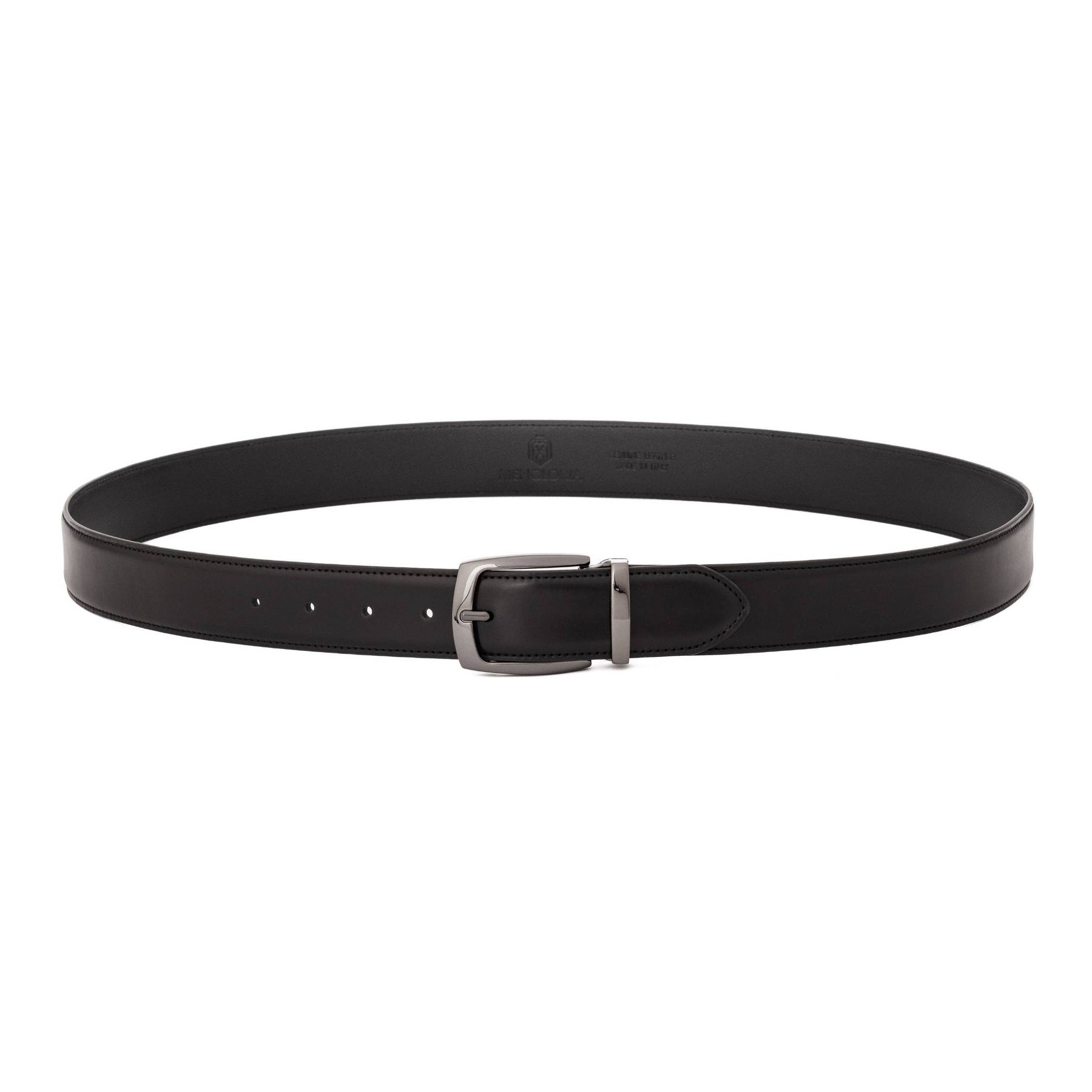 Gunmetal Buckle 35 mm Adjustable Leather Belt | Black