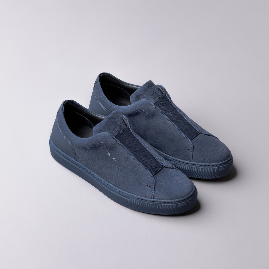 Navy blue suede sneakers shop