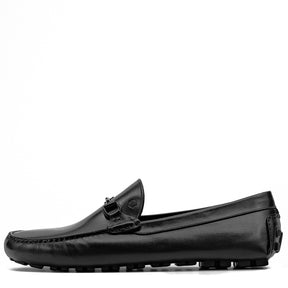 Bold Leather Moccasin | Matt Black