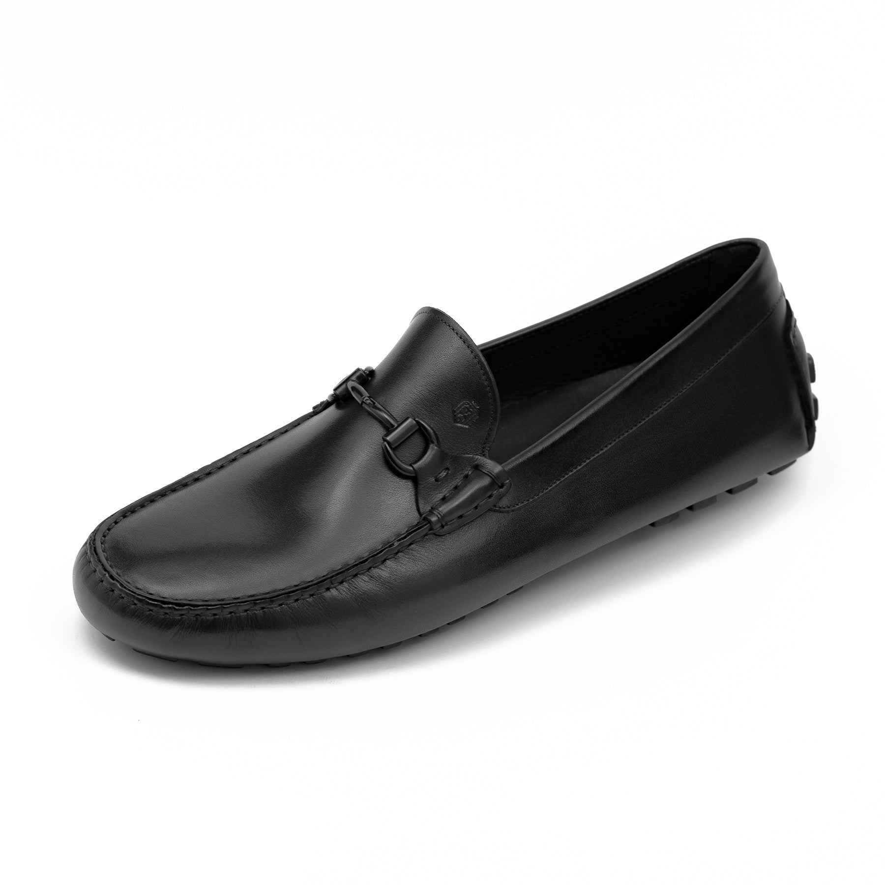 Bold Leather Moccasin | Matt Black