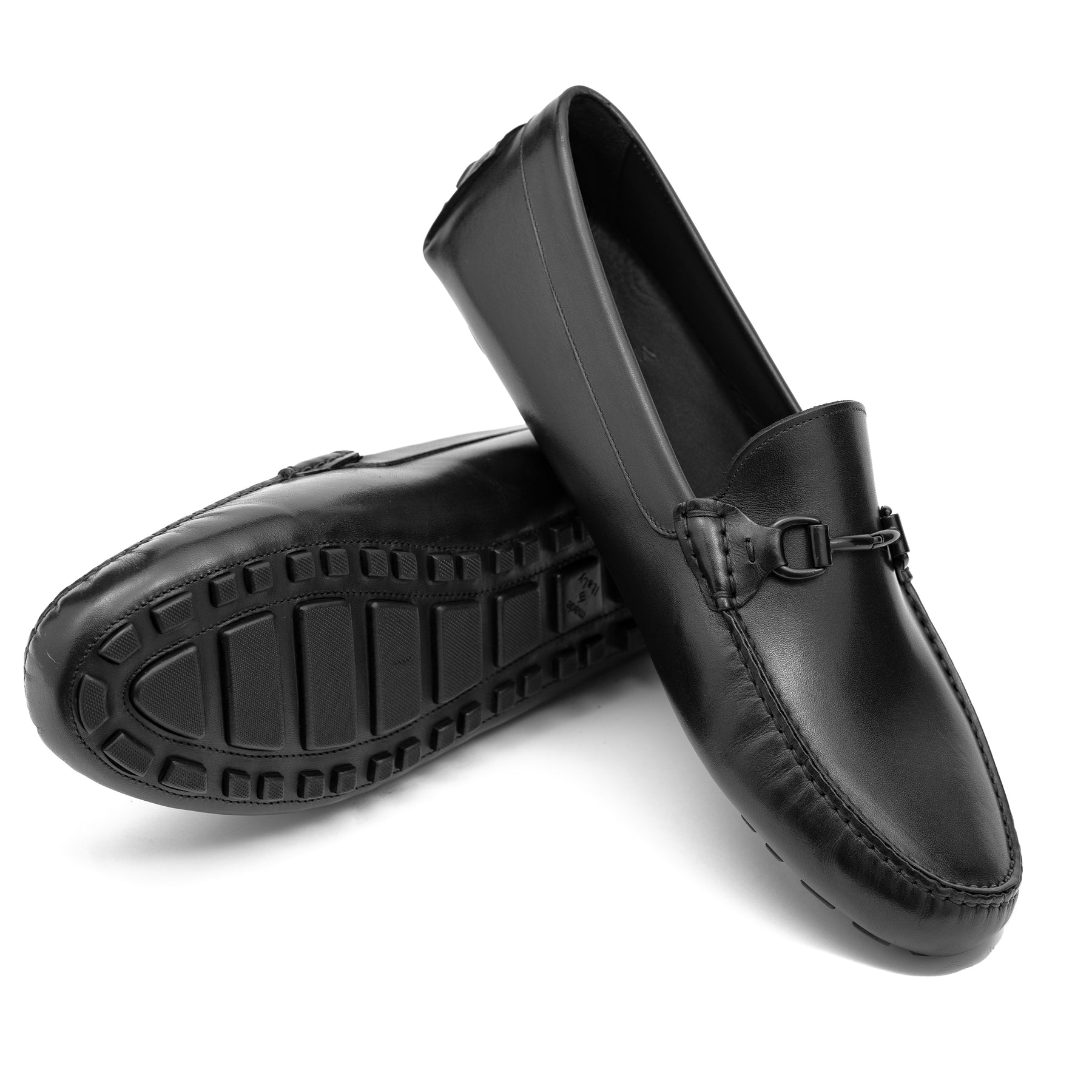 Bold Leather Moccasin | Matt Black