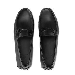 Bold Leather Moccasin | Matt Black