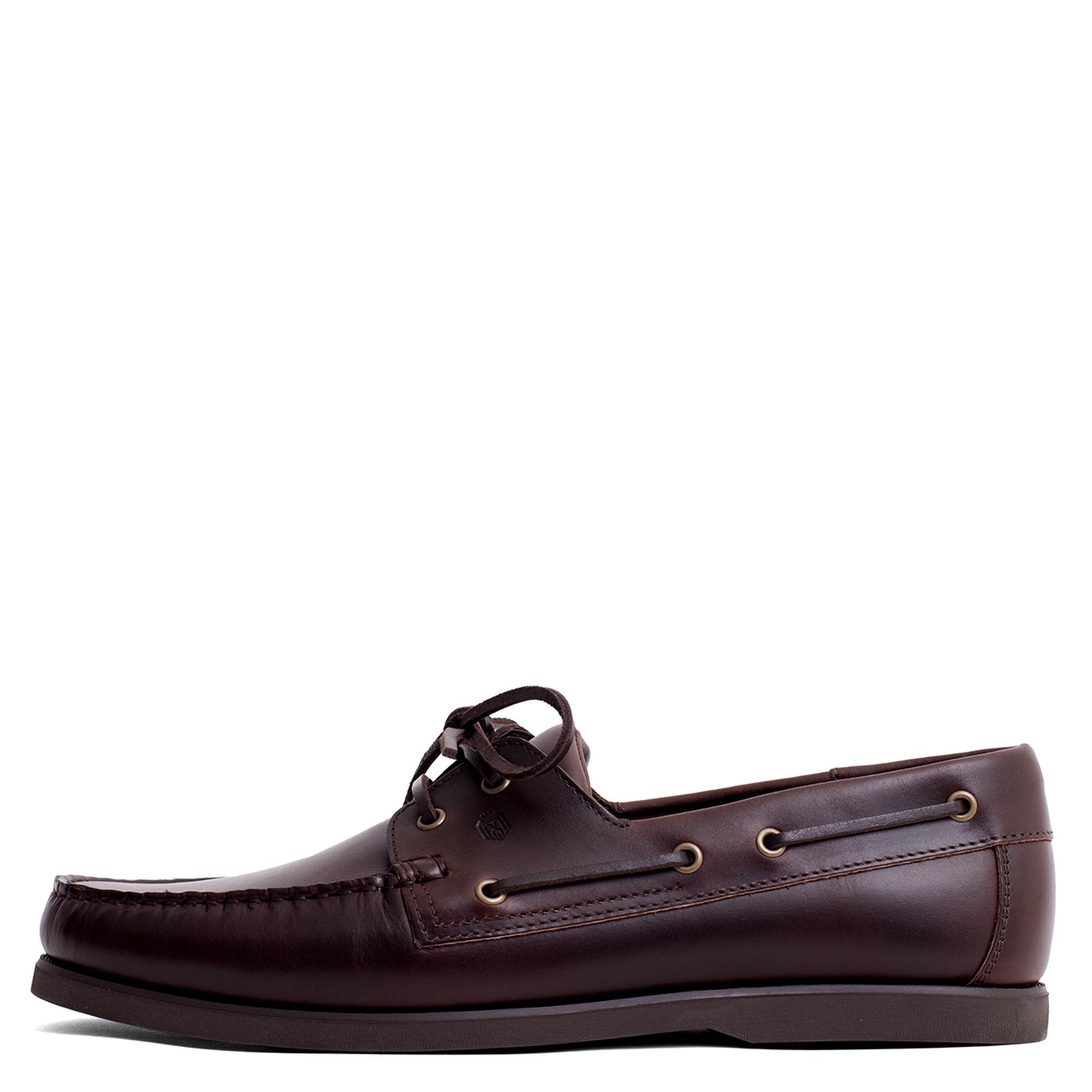 Men Leather Boat Shoes Dark Brown Mengloria