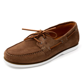 Men Suede Boat Shoes Beige Mengloria