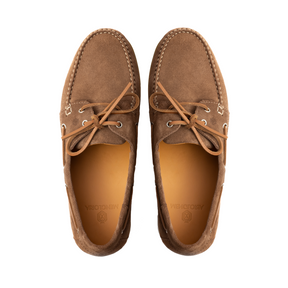 Men Suede Boat Shoes Beige Mengloria