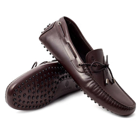 Men Leather Driver Dark Brown Loafer Mengloria