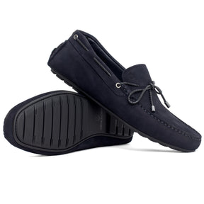 Men Nubuck Moccasin Dark Blue Loafer Mengloria 