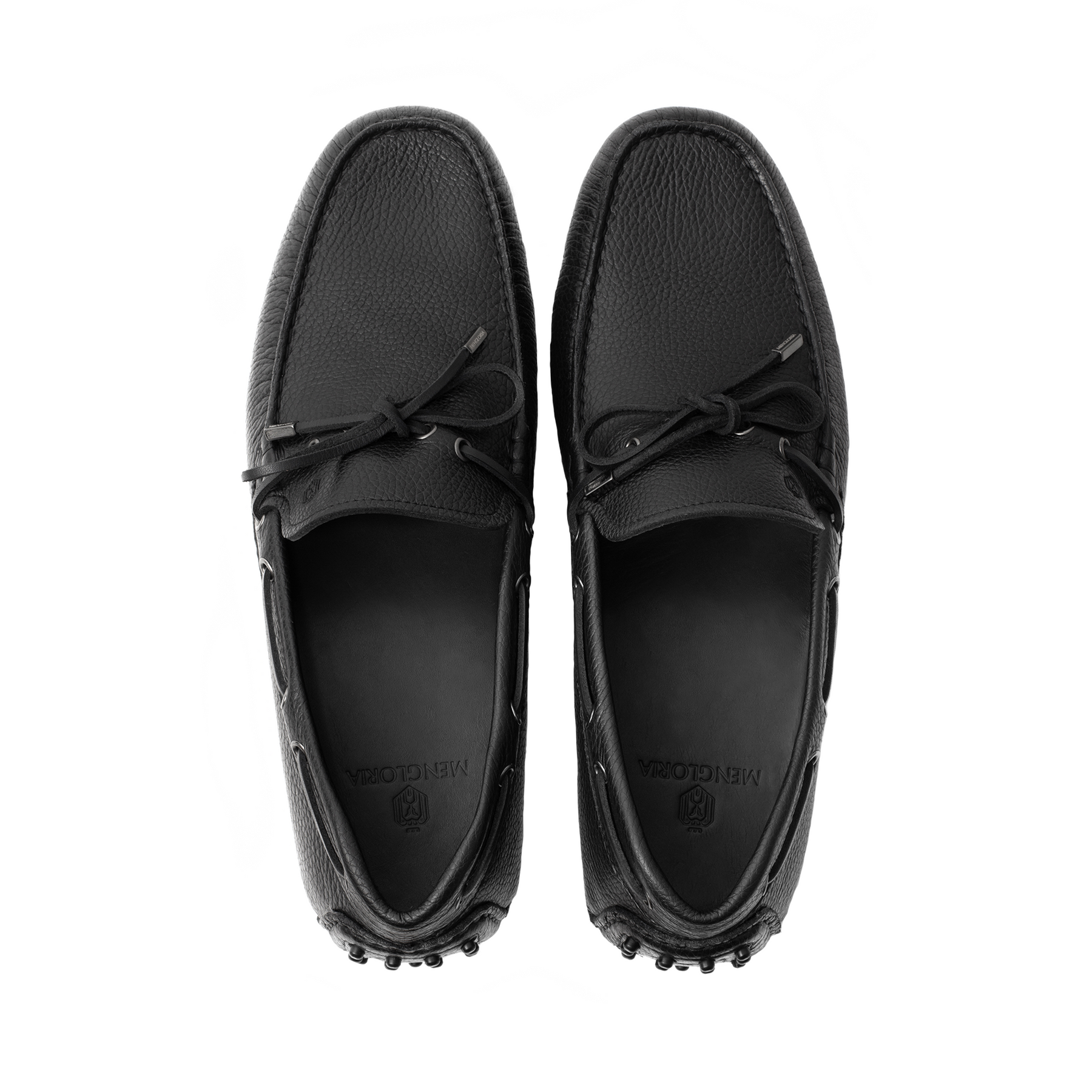 Men Tumbled Leather Driver Black Loafer Mengloria 