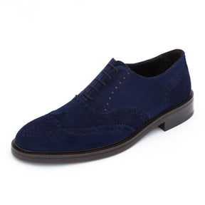 Kensington Suede Oxford Brogue Shoes | Dark Blue