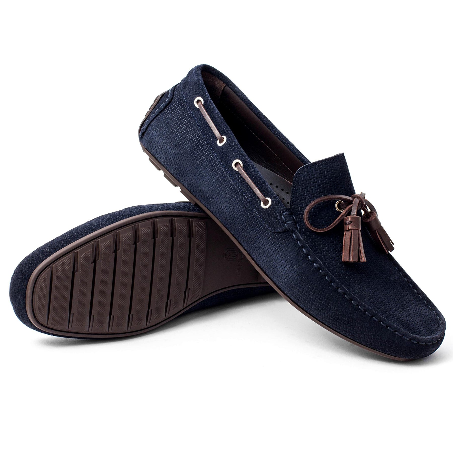 Men Suede With Tassels Moccasin Dark Blue Loafer Mengloria