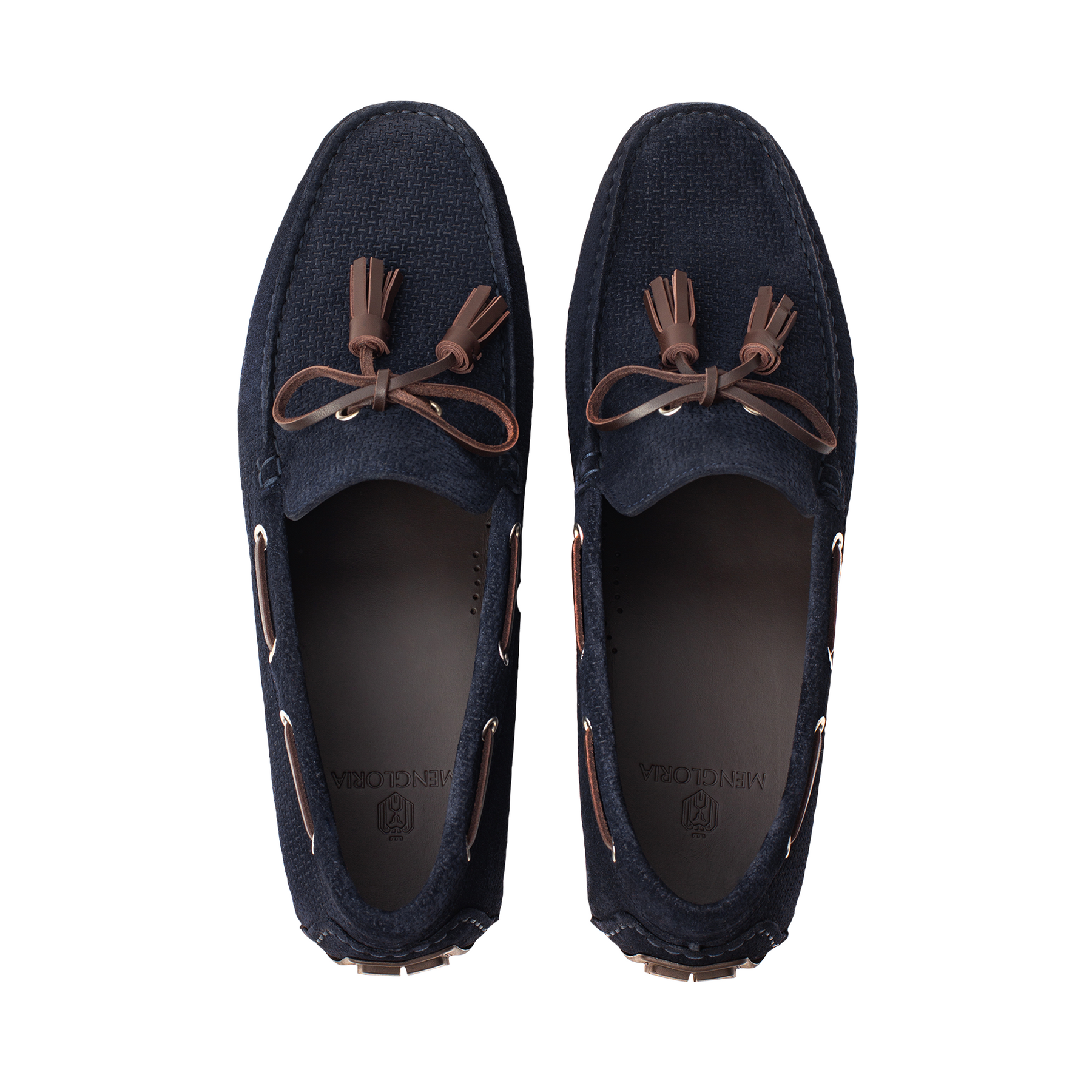 Men Suede With Tassels Moccasin Dark Blue Loafer Mengloria