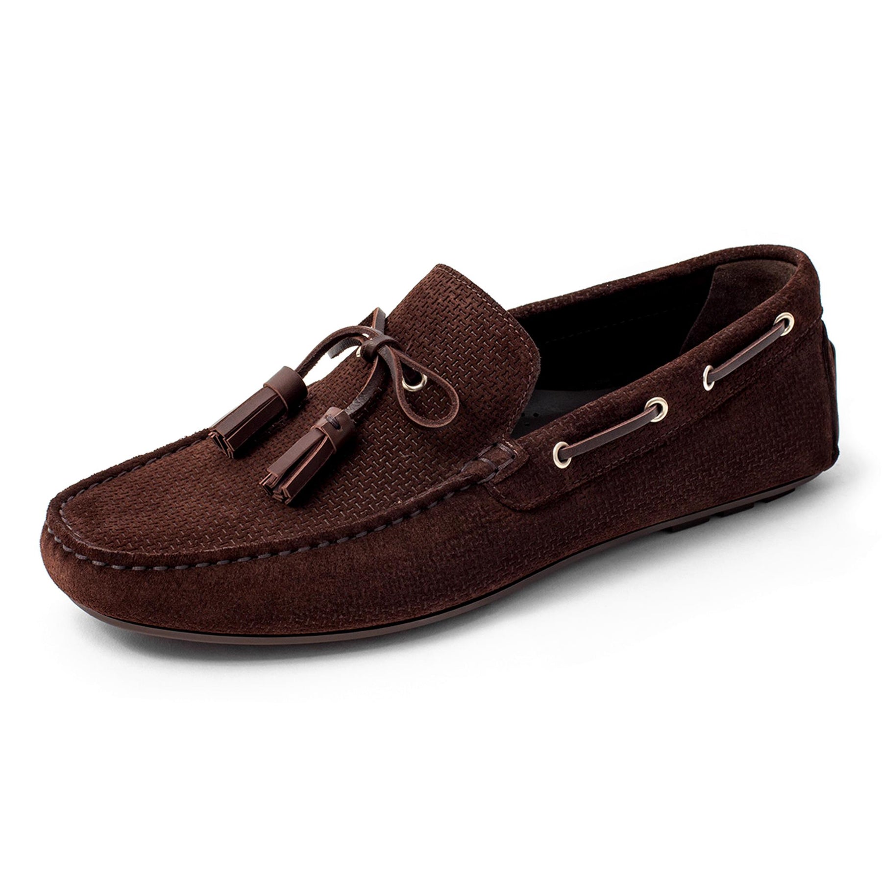 Prominence Suede With Tassels Moccasin | Dark Brown