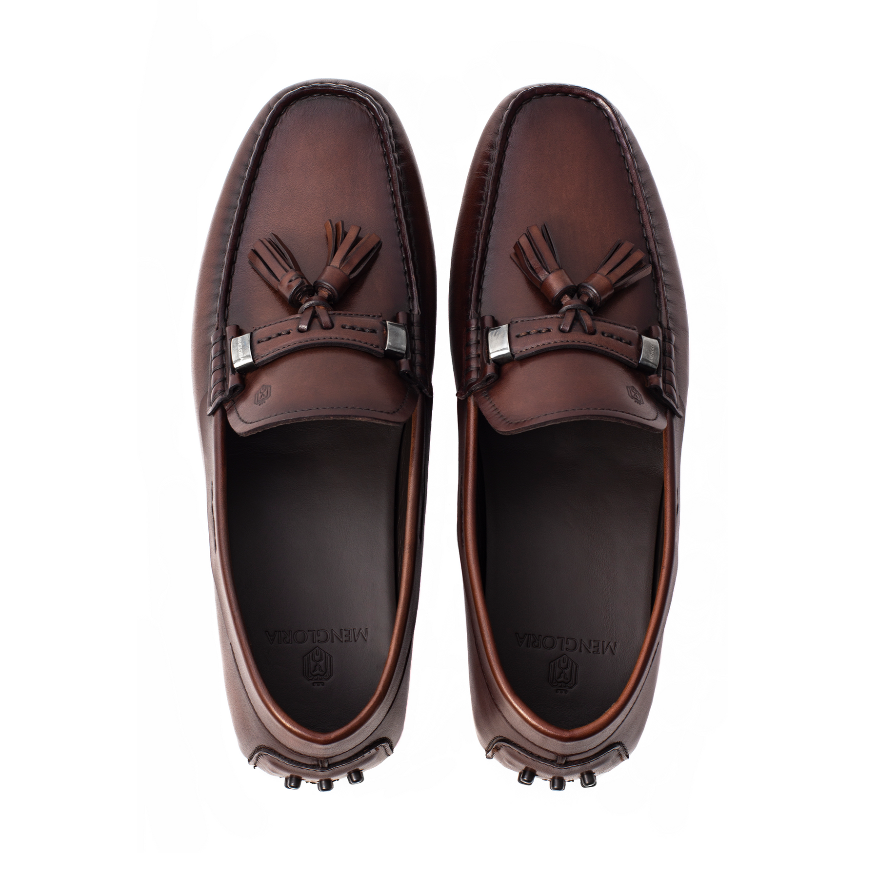 Men Brown Leather With Tassels Moccasin Loafer 